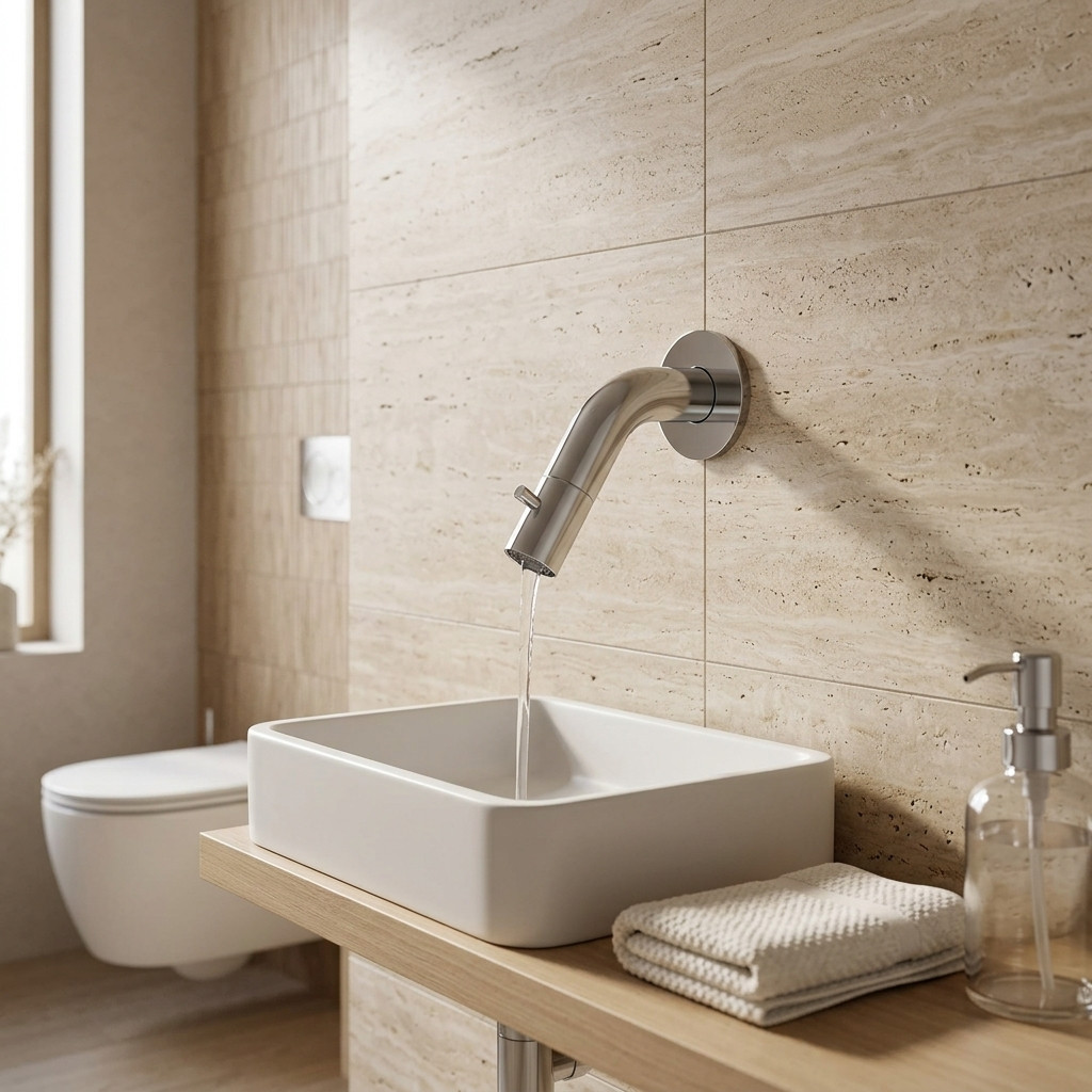 Aquanello Eterna Wall Mounted Faucet Chrome Look Stainless Steel ET4003-01
